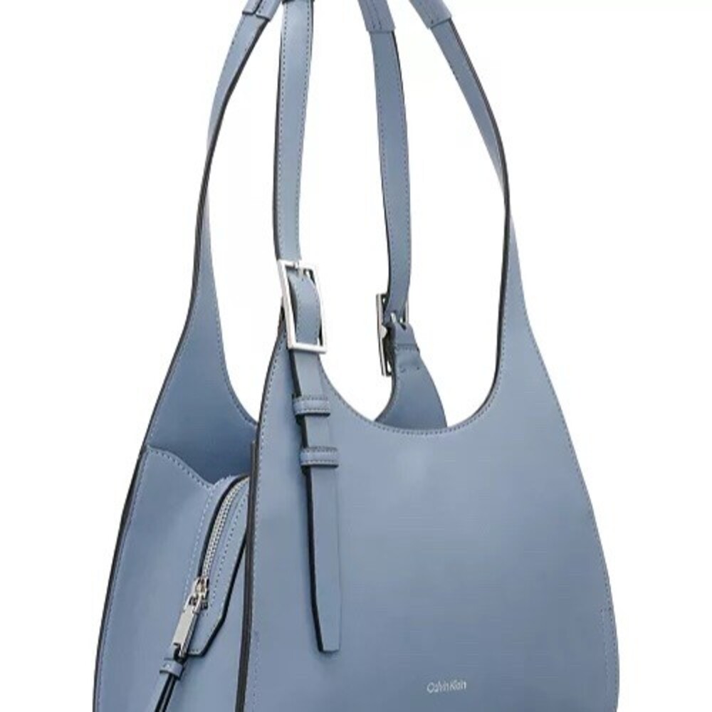 Calvin Klein Shoulder Bag Womens Medium Blue Triple Compartment
